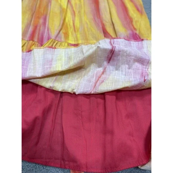 Anthropologie Midi Dress Women The Peregrine Pink Combo Preppy Vacay Small  NWT